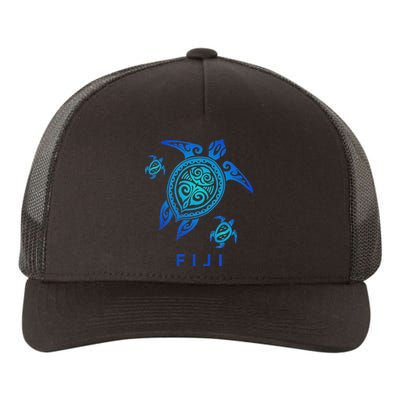 Fiji Sea Blue Tribal Turtle Yupoong Adult 5-Panel Trucker Hat