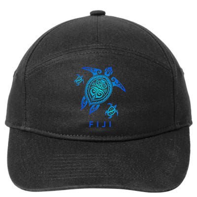 Fiji Sea Blue Tribal Turtle 7-Panel Snapback Hat