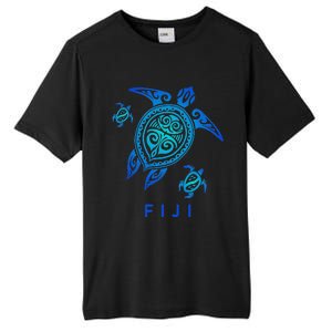 Fiji Sea Blue Tribal Turtle Tall Fusion ChromaSoft Performance T-Shirt