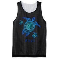 Fiji Sea Blue Tribal Turtle Mesh Reversible Basketball Jersey Tank