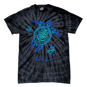 Fiji Sea Blue Tribal Turtle Tie-Dye T-Shirt