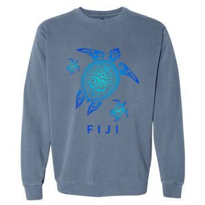 Fiji Sea Blue Tribal Turtle Garment-Dyed Sweatshirt