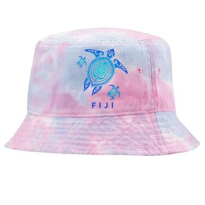 Fiji Sea Blue Tribal Turtle Tie-Dyed Bucket Hat