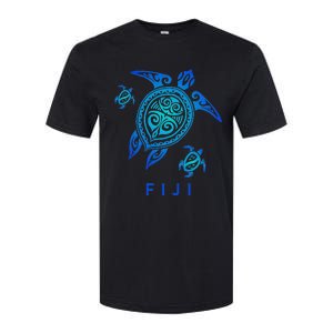 Fiji Sea Blue Tribal Turtle Softstyle CVC T-Shirt