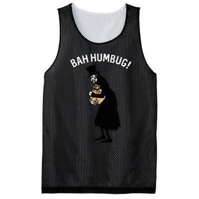 Fun Scrooge Bah Humbug Art Vintage Christmas Carol Mesh Reversible Basketball Jersey Tank