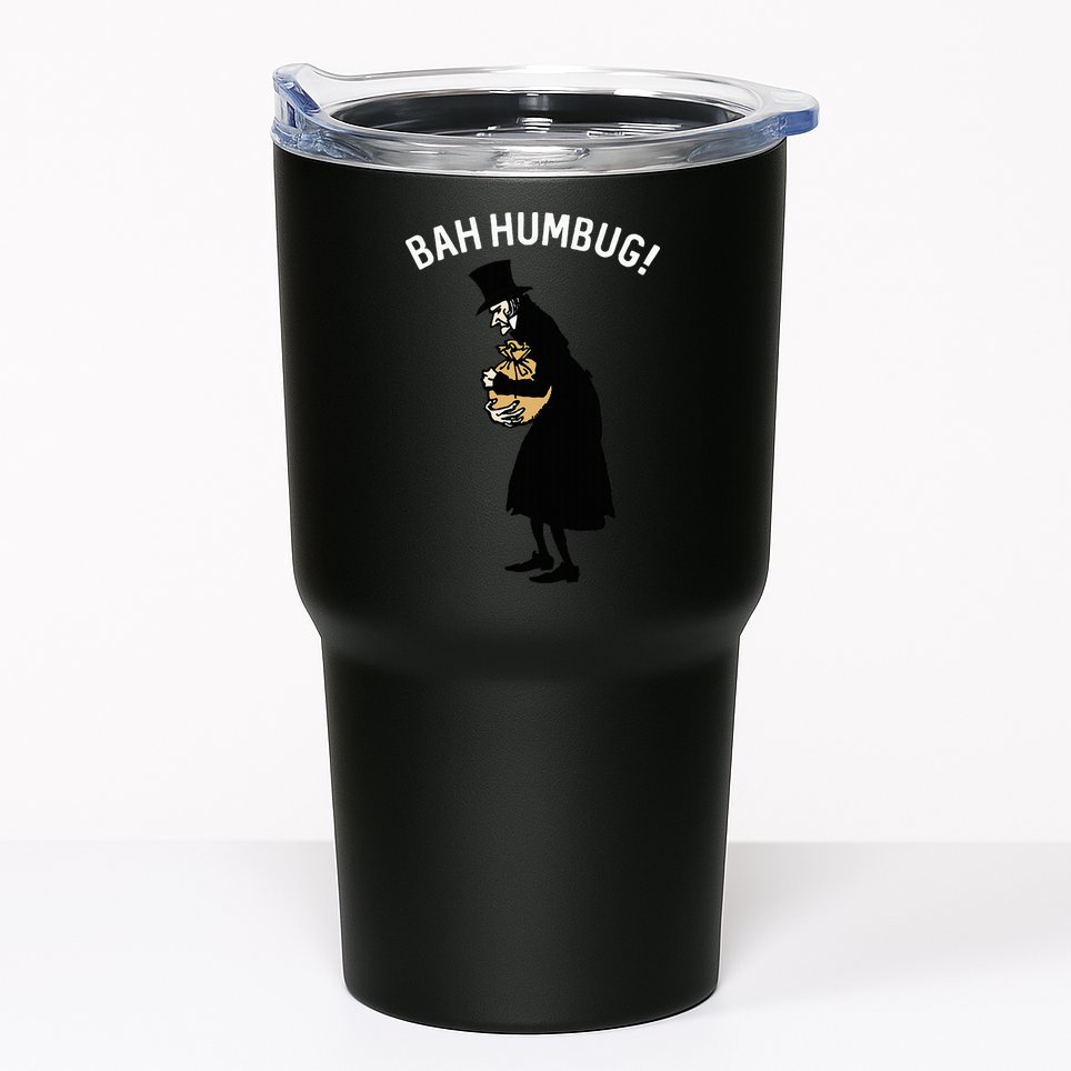 Fun Scrooge Bah Humbug Art Vintage Christmas Carol Tumbler