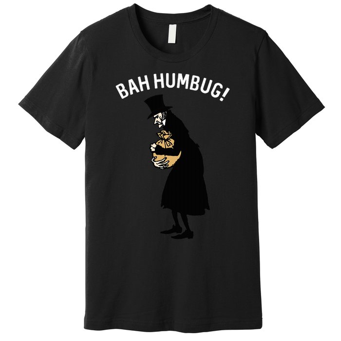 Fun Scrooge Bah Humbug Art Vintage Christmas Carol Premium T-Shirt