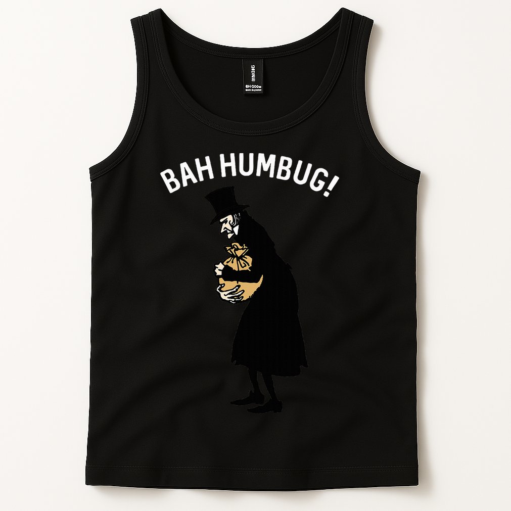 Fun Scrooge Bah Humbug Art Vintage Christmas Carol Tank Top