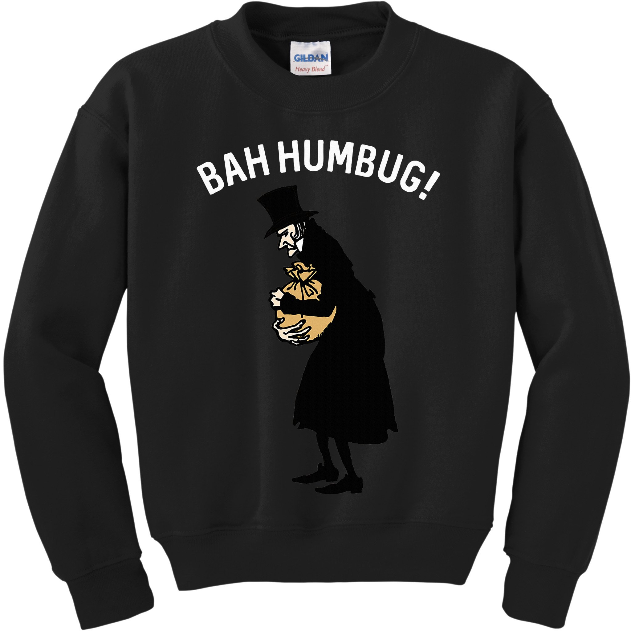 Fun Scrooge Bah Humbug Art Vintage Christmas Carol Kids Sweatshirt