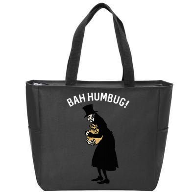 Fun Scrooge Bah Humbug Art Vintage Christmas Carol Zip Tote Bag