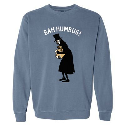 Fun Scrooge Bah Humbug Art Vintage Christmas Carol Garment-Dyed Sweatshirt