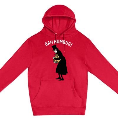 Fun Scrooge Bah Humbug Art Vintage Christmas Carol Premium Pullover Hoodie