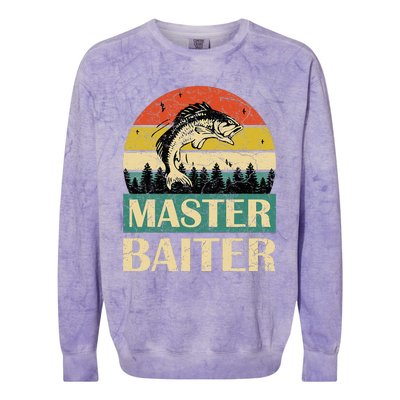 Funny Sayingmaster Baiter Fishing Fishermen Colorblast Crewneck Sweatshirt