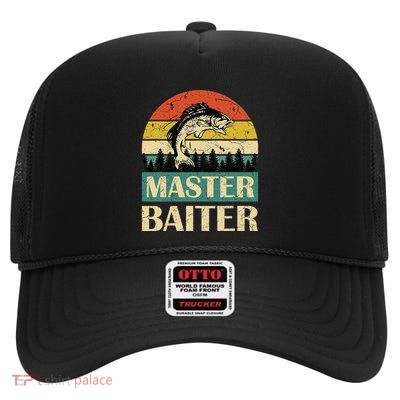 Funny Sayingmaster Baiter Fishing Fishermen High Crown Mesh Back Trucker Hat