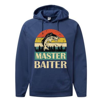 Funny Sayingmaster Baiter Fishing Fishermen Performance Fleece Hoodie