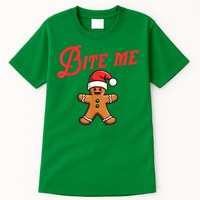 Funny Sarcastic Bite Me Gingerbread Cookie Christmas Holiday Gift Tall T-Shirt