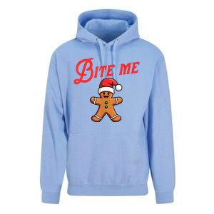 Funny Sarcastic Bite Me Gingerbread Cookie Christmas Holiday Gift Unisex Surf Hoodie