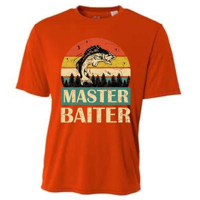 Funny Sayingmaster Baiter Fishing Fishermen Cooling Performance Crew T-Shirt