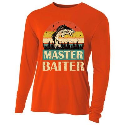 Funny Sayingmaster Baiter Fishing Fishermen Cooling Performance Long Sleeve Crew