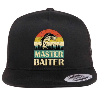 Funny Sayingmaster Baiter Fishing Fishermen Flat Bill Trucker Hat