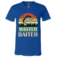 Funny Sayingmaster Baiter Fishing Fishermen V-Neck T-Shirt