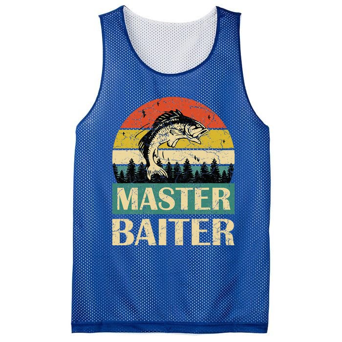 Funny Sayingmaster Baiter Fishing Fishermen Mesh Reversible Basketball Jersey Tank