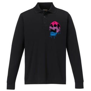 funny Subtle Bisexual Skull Bi Pride Flag Bisexuality Performance Long Sleeve Polo