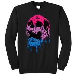 funny Subtle Bisexual Skull Bi Pride Flag Bisexuality Sweatshirt