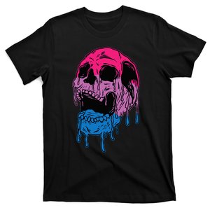 funny Subtle Bisexual Skull Bi Pride Flag Bisexuality T-Shirt