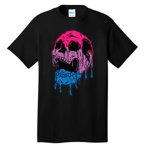 funny Subtle Bisexual Skull Bi Pride Flag Bisexuality Tall T-Shirt