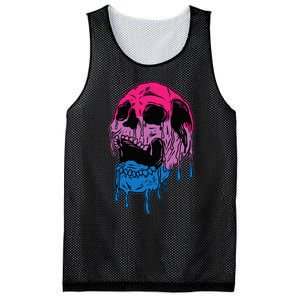 funny Subtle Bisexual Skull Bi Pride Flag Bisexuality Mesh Reversible Basketball Jersey Tank