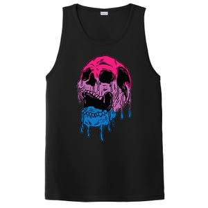 funny Subtle Bisexual Skull Bi Pride Flag Bisexuality PosiCharge Competitor Tank