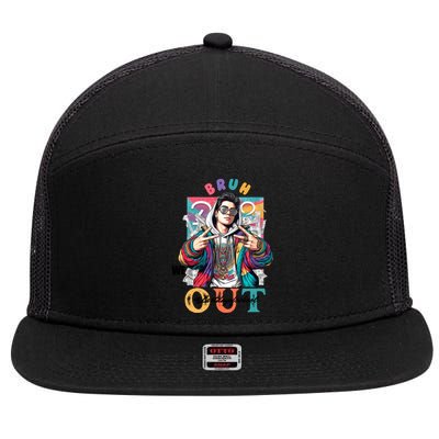 Funny Swaggy Bruh We Out For Last Day Of School Graduation Gift 7 Panel Mesh Trucker Snapback Hat