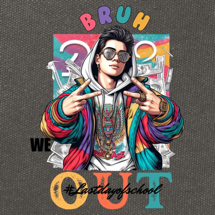 Funny Swaggy Bruh We Out For Last Day Of School Graduation Gift Cotton Canvas Backpack