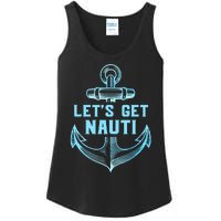 Funny Sailor Boater Gift Let's Get Nauti Ladies Essential Tank