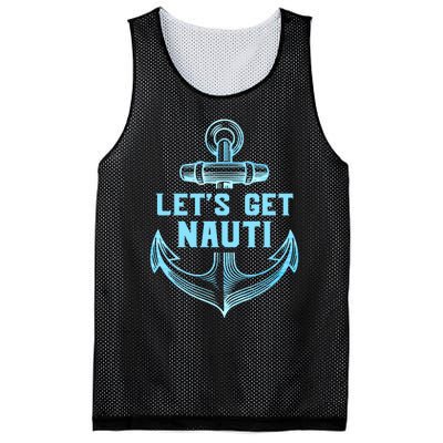 Funny Sailor Boater Gift Let's Get Nauti Mesh Reversible Basketball Jersey Tank