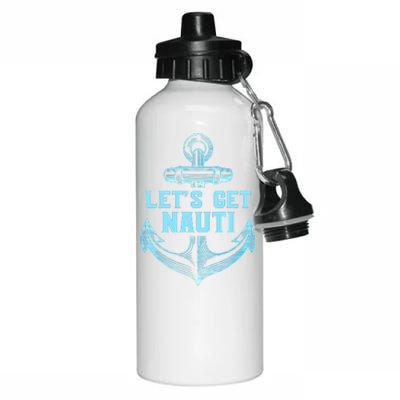 Funny Sailor Boater Gift Let's Get Nauti Aluminum Water Bottle