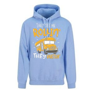 Funny School Bus Driver They See Me Rollin They Waitin Unisex Surf Hoodie