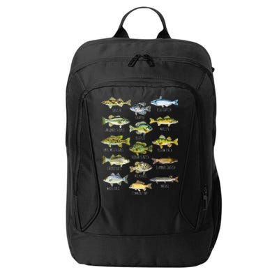 Fish Species Biology Types Of Freshwater Fish Fishing City Backpack