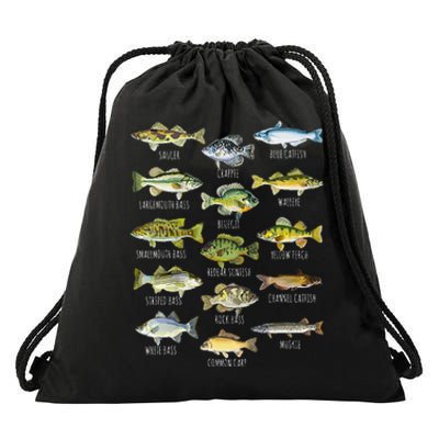 Fish Species Biology Types Of Freshwater Fish Fishing Drawstring Bag