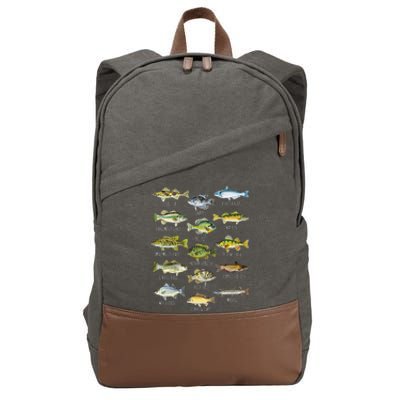 Fish Species Biology Types Of Freshwater Fish Fishing Cotton Canvas Backpack