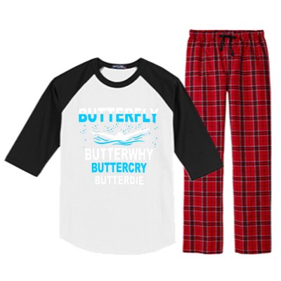 Funny Swim Butterfly Stroke Swimming Gift Funny Gift Funny Gift Raglan Sleeve Pajama Set