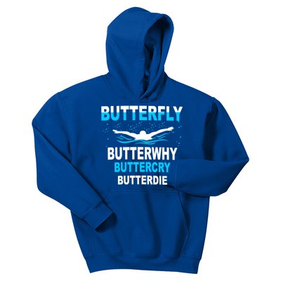 Funny Swim Butterfly Stroke Swimming Gift Funny Gift Funny Gift Kids Hoodie