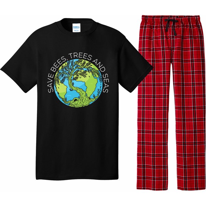 funny Save Bees Trees And Seas Climate Change Pajama Set