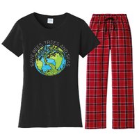 funny Save Bees Trees And Seas Climate Change Women's Flannel Pajama Set