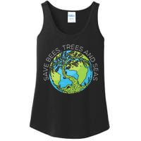 funny Save Bees Trees And Seas Climate Change Ladies Essential Tank