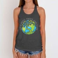 funny Save Bees Trees And Seas Climate Change Women's Knotted Racerback Tank