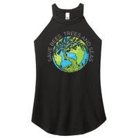 funny Save Bees Trees And Seas Climate Change Women's Perfect Tri Rocker Tank