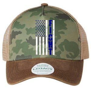 Fight Support Blue American Flag Legacy Tie Dye Trucker Hat