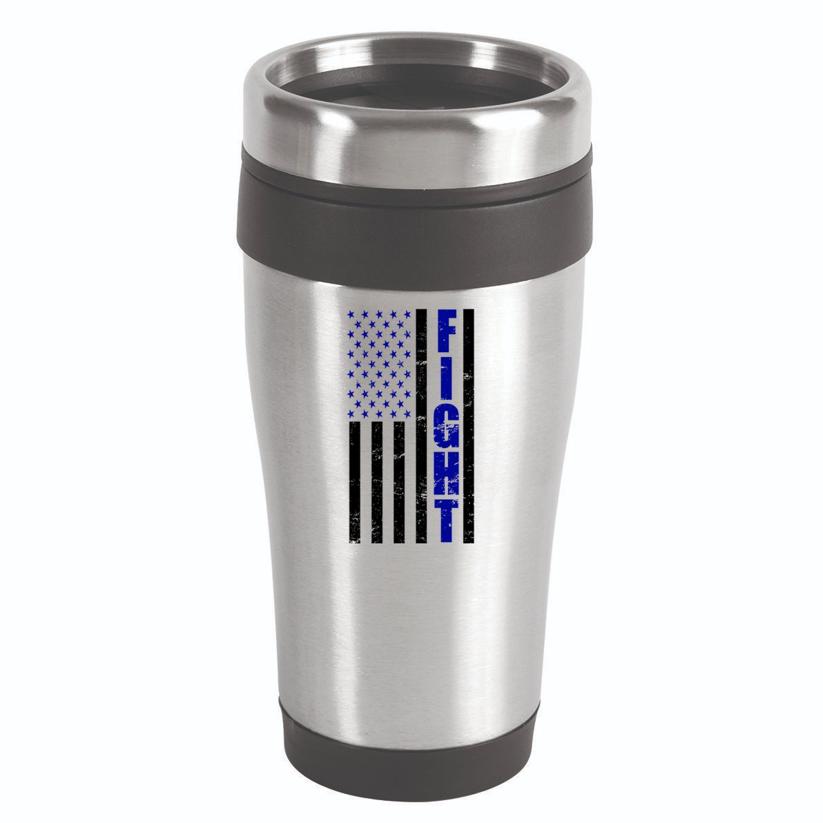 Fight Support Blue American Flag 16oz Travel Tumbler